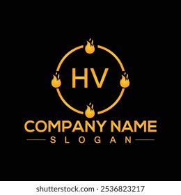 Creative letter HV unique logo design vector and Illustration