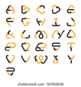 Creative letter icon abstract logo design vector template with handshake sign.Business offer,partnership icon.Vector illustration