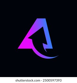 Creative letter A initial incorporated with up arrow logo design