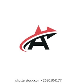 Creative Letter A Initial Logo with Dynamic Arrow, Vector Identity for Fast-Growing Companies.