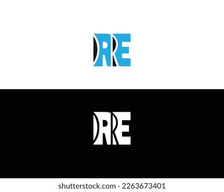 Creative RE Letter Initial Logo Icon Design Template Vector Illustration.
