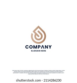 creative letter J with drop logo design monogram for your business