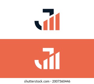 creative Letter J Financial Chart Logo Design vector