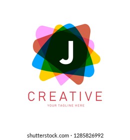 Creative Letter J Logo design vector template. Friendly funny ABC Typeface. Colorful Alphabet collection. Type Characters Logotype symbols. - Vector 