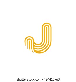 Creative Letter J Logo design vector template Linear. Type Character Symbol Logotype.
