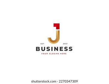 Creative letter J luxury golden logo design concept. Initial symbol for corporate business identity. Alphabet vector element