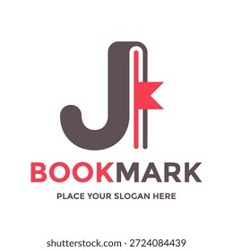 Creative letter J shaped like a book logo design. Vector illustration symbolizing education, reading, library, and publishing business identity.