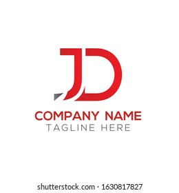 Creative letter JD Logo Design Vector Template. Initial Linked Letter JD Logo Design