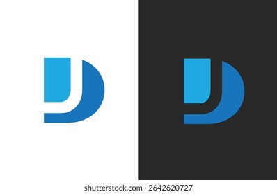 Creative letter JD logo design with negative space style, clean and clever design, vector illustration