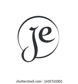 Creative letter JE Logo Design Vector Template. Initial Linked Letter JE Logo Design