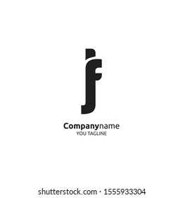 Creative letter jf logo design elements minimalist