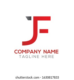 Creative letter JF Logo Design Vector Template. Initial Linked Letter JF Logo Design