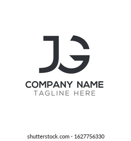 Creative letter JG Logo Design Vector Template. Initial Linked Letter JG Logo Design