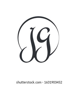 Creative letter JG Logo Design Vector Template. Initial Linked Letter JG Logo Design