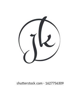 Creative letter JK Logo Design Vector Template. Initial Linked Letter JK Logo Design