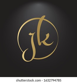 Creative letter JK Logo Design Vector Template. Initial Linked Letter JK Logo Design