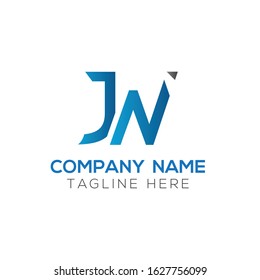 Creative letter JN Logo Design Vector Template. Initial Linked Letter JN Logo Design
