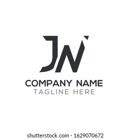 Creative letter JN Logo Design Vector Template. Initial Linked Letter JN Logo Design