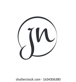 Creative letter JN Logo Design Vector Template. Initial Linked Letter JN Logo Design