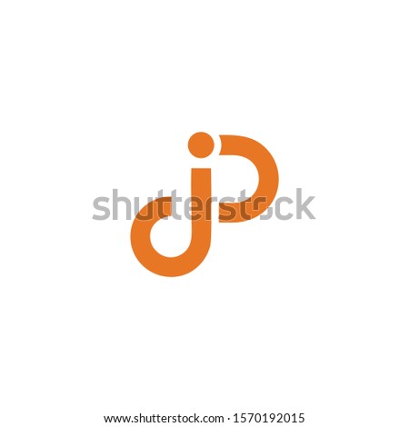 Creative letter jp logo Template simple