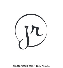 Creative letter JR Logo Design Vector Template. Initial Linked Letter JR Logo Design