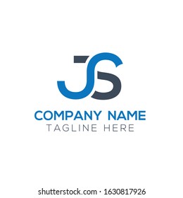 Creative letter JS Logo Design Vector Template. Initial Linked Letter JS Logo Design