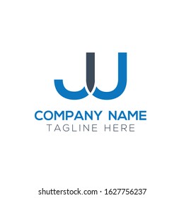 Creative letter JU Logo Design Vector Template. Initial Linked Letter JU Logo Design