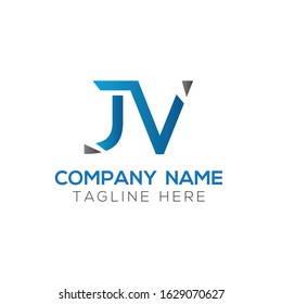 Creative letter JV Logo Design Vector Template. Initial Linked Letter JV Logo Design
