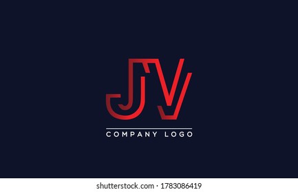 Carta creativa Plantilla vectorial de diseño de logotipo JV o VJ. Diseño del logotipo de la carta inicial JV