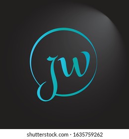 Creative letter JW Logo Design Vector Template. Initial Linked Letter JW Logo Design