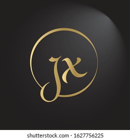 Creative letter JX Logo Design Vector Template. Initial Linked Letter JX Logo Design