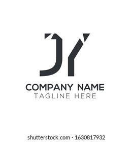 Creative letter JY Logo Design Vector Template. Initial Linked Letter JY Logo Design