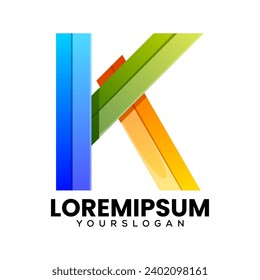 creative letter k   colorful icon logo design 