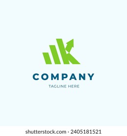 Creative letter K financial chart logo design vector image