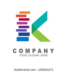 Creative letter k logo design. colorful logos have a cheerful, happy, and active