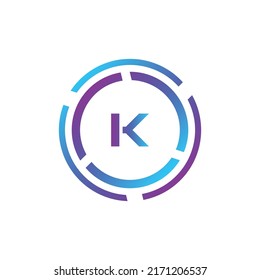 Creative Letter K logo design with point or dot symbol