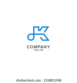 Creative letter K logo icon design vector template elements