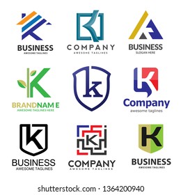 creative letter k logo set design concept