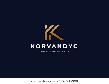Letra creativa k logotipo de monograma de lujo con diseño de líneas depuradas y elegantes ilustración vectorial
