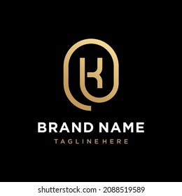 Creative Letter K Minimal emblem logo design template. Alphabet for Business Identity. Vector element