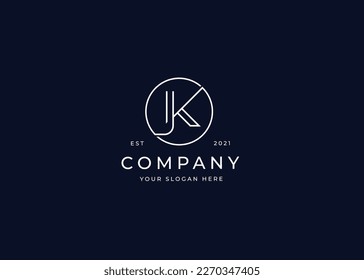 Creative letter k minimalist logo with clean and elegant lines style design vector illustration