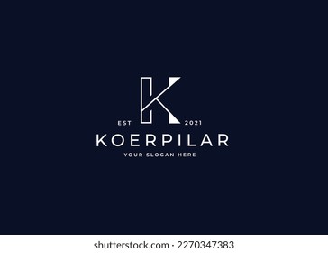Creative letter k monogram logo with clean and elegant lines style design vector illustration