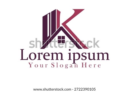 Creative Letter K Real Estate Logo Design with House Window Concept for Property, Construction, Architecture, Realtor, and Modern Brand Identity