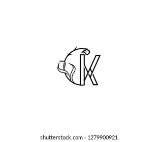 creative letter K rounded shape monogram flourishes ornament logotype