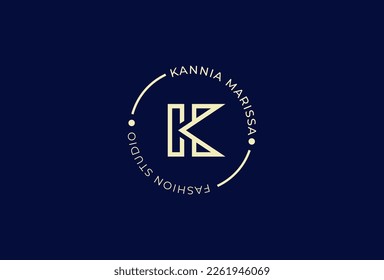 Creative letter K simple elegant logo design concept. Initial symbol for corporate business identity. Alphabet vector element