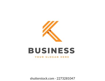 Letra creativa K concepto de diseño de logotipo simple y elegante. Símbolo inicial para la identidad empresarial. Elemento vector alfabético