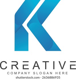 Creative Letter K Style Gradient Logo Inspiration. Vector K Monogram Logo Design With Gradient Bold and Dynamic Letters. Initial Logo Symbol Character K