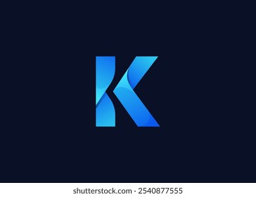 Creative Letter K Stylish Gradient Logo Inspiration. Gradient Bold and Vibrant Letter K Monogram Vector Logo Design. K Character Initial Logo Symbol