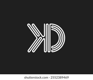 creative letter KD logo design template