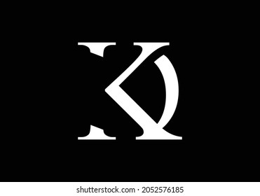 Creative letter KD negative space style initial logo concept
